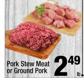 Super King Markets Pork stew meat or ground pork offer