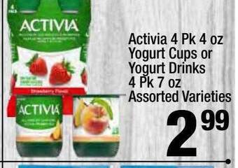 Super King Markets Activia yogurt cups or yogurt drinks offer