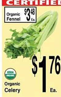 Super Saver Organic celery offer