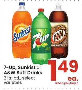 Albertsons 7-up, sunkist or a&w soft drinks offer