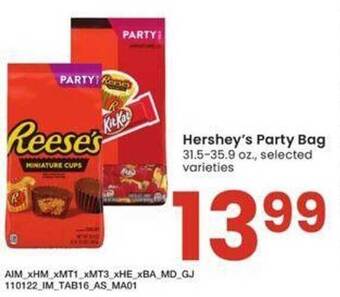 Albertsons Hershey's party bag offer
