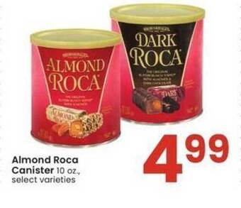 Albertsons Almond roca canister offer