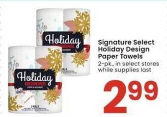 Albertsons Signature select holiday design paper towels offer