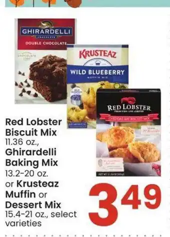 Albertsons Red lobster biscuit mix, ghirardelli baking mix, krusteaz muffin or dessert mix offer