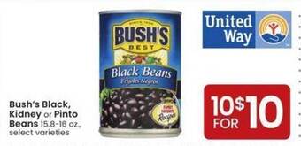 Albertsons Bush's black, kidney or pinto beans offer
