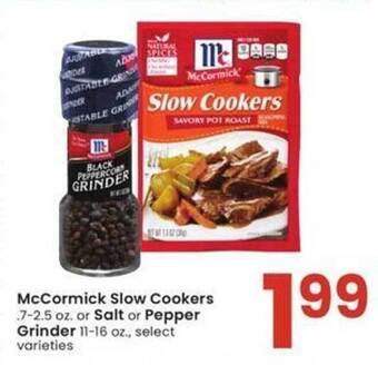 Albertsons Mccormick slow cookers, salt or pepper grinder offer