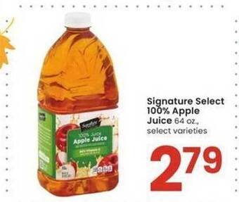 Albertsons Signature select 100% apple juice offer