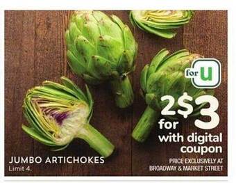 Albertsons Jumbo artichokes offer