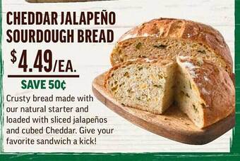 Central Market Cheddar jalapeño sourdough bread offer