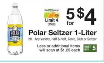 The Fresh Grocer Seltzer 1-liter offer