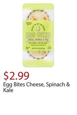 Trader Joe's Egg bites cheese, spinach & kale offer