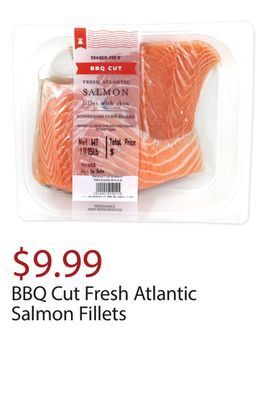Trader Joe's Bbq cut fresh atlantic salmon fillets offer