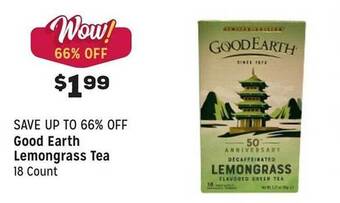 Grocery Outlet Good earth lemongrass tea offer