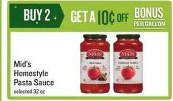 Lowes Foods Mid's homestyle pasta sauce offer