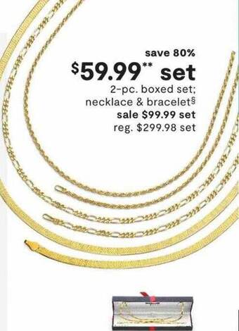 JC Penney 2-pc. boxed set necklace & bracelet offer