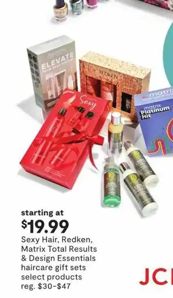 JC Penney Sexy hair, redken, matrix total results & design essentials haircare gift sets select products offer