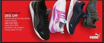 JC Penney Puma shoes for the family select styles offer