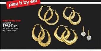 JC Penney 10k gold earrings offer