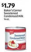 Aldi Baker's corner sweetened condensed milk offer