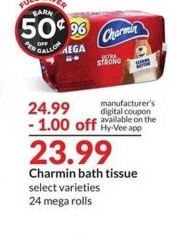 Hy-Vee Charmin bath tissue offer