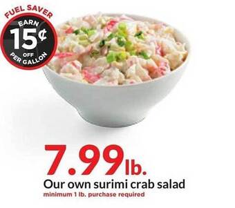 Hy-Vee Our own surimi crab salad offer