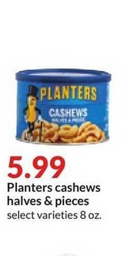 Hy-Vee Planters cashews halves & pieces offer