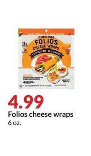 Hy-Vee Folios cheese wraps offer