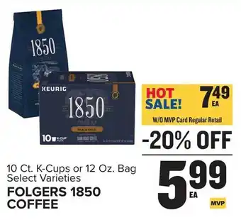 Food Lion K-cups or bag folgers 1850 or coffee offer