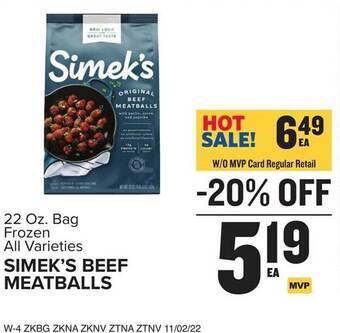 Food Lion Simek's beef meatballs offer