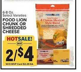 Food Lion Food lion chunk or shredded cheese offer