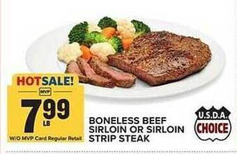 Food Lion Boneless beef sirloin or sirloin strip steak offer