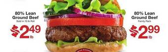 Price Chopper 80% lean ground beef offer