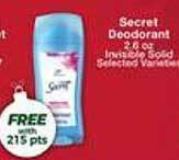 Price Chopper Secret deodorant offer