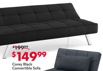 Big Lots Corey black convertible sofa offer