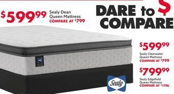Big Lots Sealy dean queen mattress offer