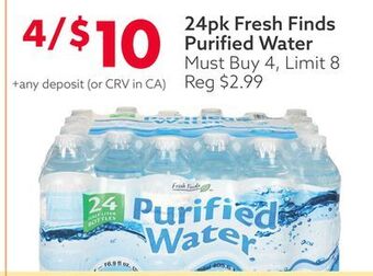 Big Lots 24pk fresh finds purified water offer