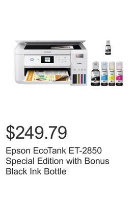 Costco Epson ecotank et-2850 special edition with bonus black ink bottle offer