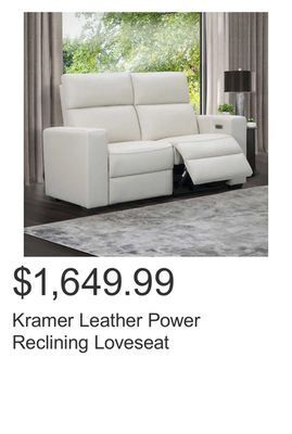 Costco Kramer leather power reclining loveseat offer