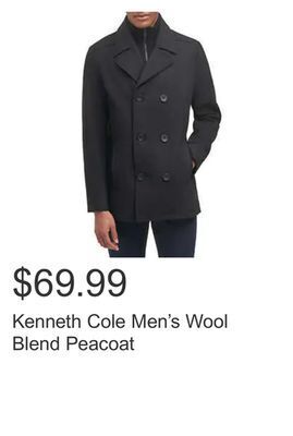 Costco Kenneth cole men's wool blend peacoat offer