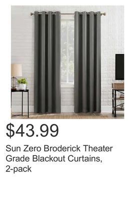 Costco Sun zero broderick theater grade blackout curtains, 2-pack offer