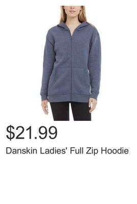 Costco Danskin ladies' full zip hoodie offer