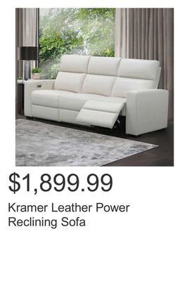 Costco Kramer leather power reclining sofa offer