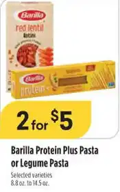 Raley's Barilla Protein Plus Pasta or Legume Pasta 8.8 oz. to 14.5 oz. offer
