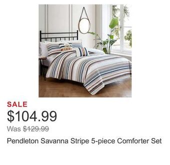 Costco Pendleton savanna stripe 5-piece comforter set offer