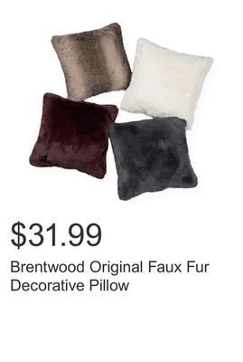 Costco Brentwood original faux fur decorative pillow offer
