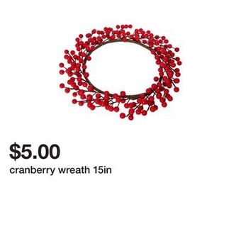 Five Below Cranberry wreath 15in offer