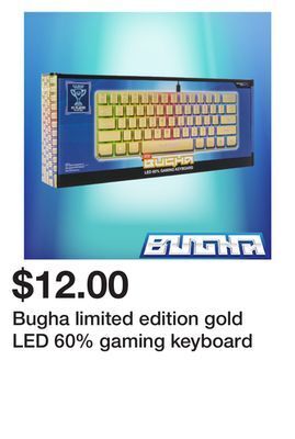 Five Below Bugha limited edition gold led 60% gaming keyboard offer