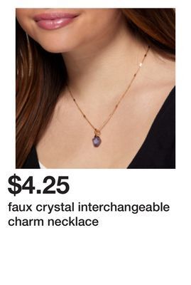 Five Below Faux crystal interchangeable charm necklace offer
