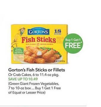 Publix Gorton's fish sticks or fillets offer