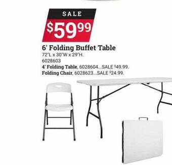 Ace Hardware 6' folding buffet table offer